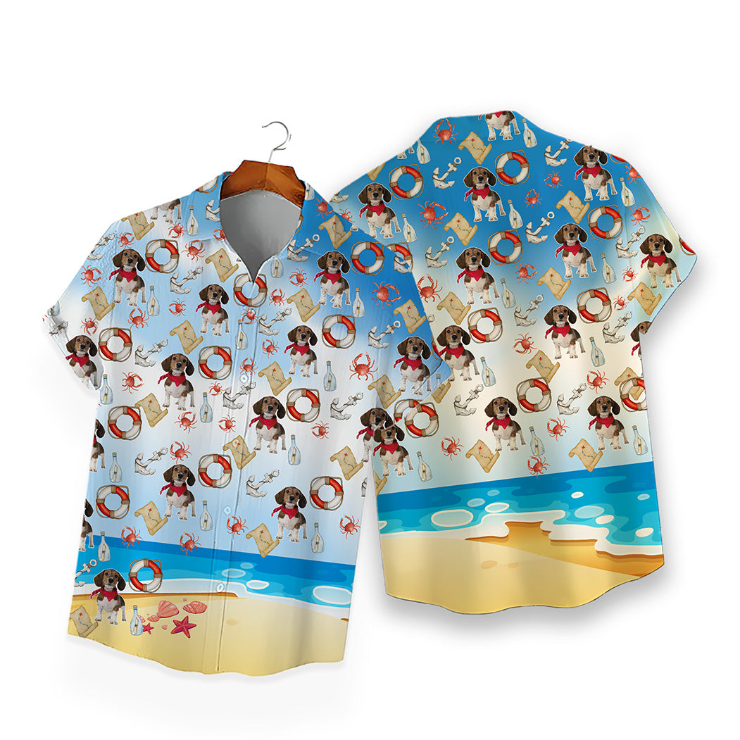 Custom Hawaiian Shirt for Pet Lovers | Personalized Pet Lovers Gift | Beach Pattern Light Color Aloha Shirt