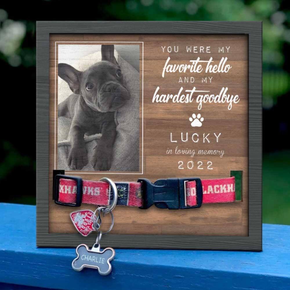 Personalize Collar Designed Pet Memorial Frame