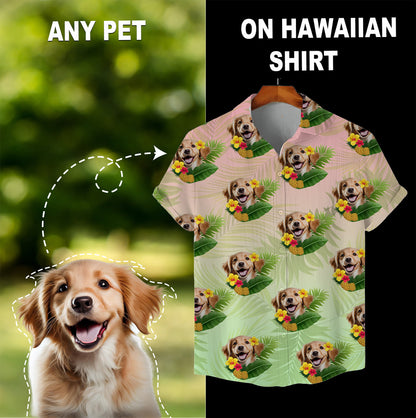 Custom Hawaiian Shirt for Pet Lovers | Personalized Pet Lovers Gift | Pineapples & Hibiscus Pattern Pastel Color Aloha Shirt