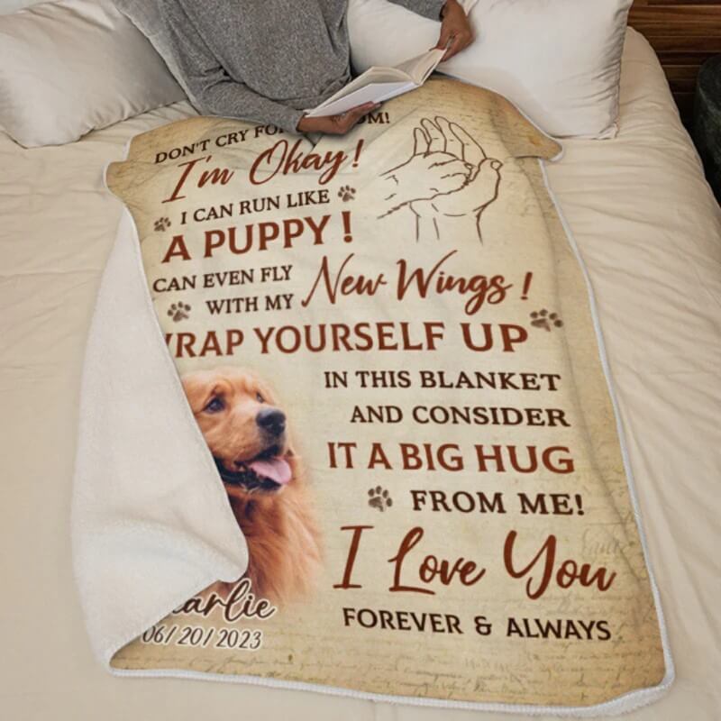 Personalize Pet Designed Memorial Blanket