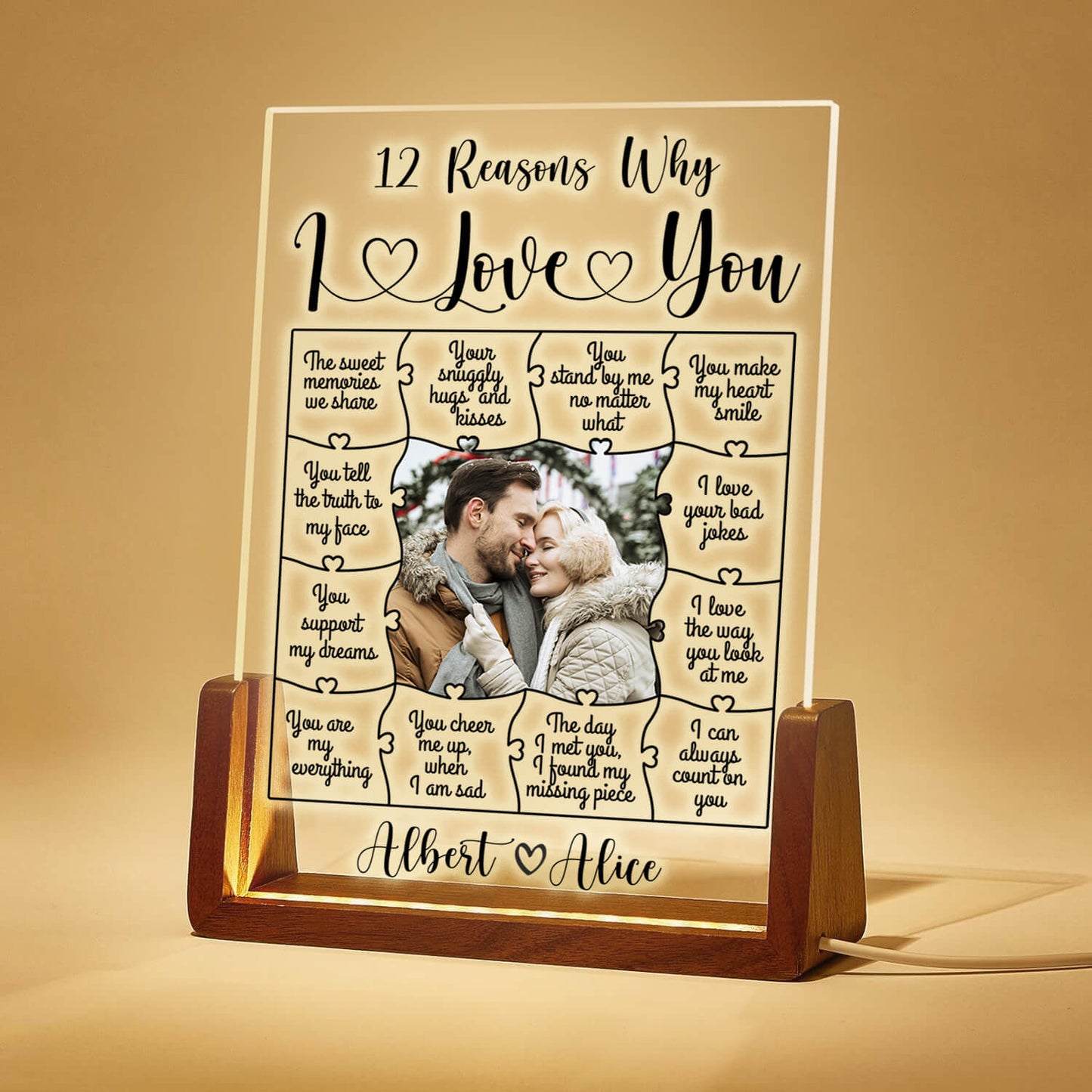 Personalize Reasons for Love LED Acrylic Plaque