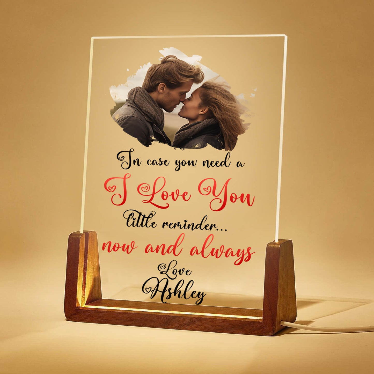 Personalize Love Reminder LED Acrylic Plaque