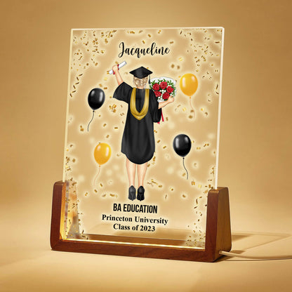 Personalize Degree Completion LED Acrylic Plaque