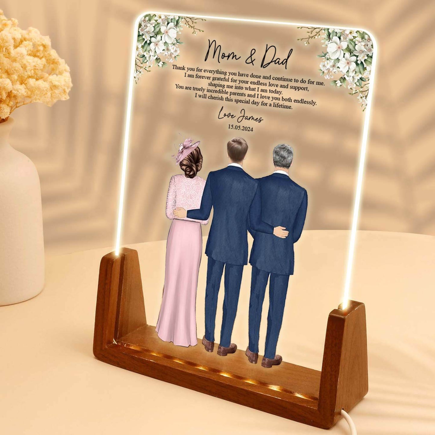 Personalize Wedding Gratitude LED Acrylic Plaque