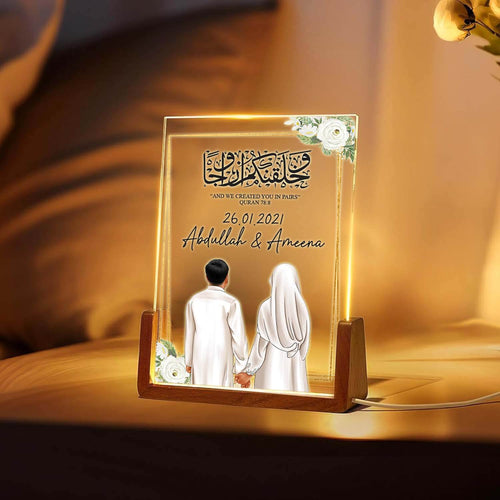 Personalize Islamic Newly Weds LED Acrylic Plaque