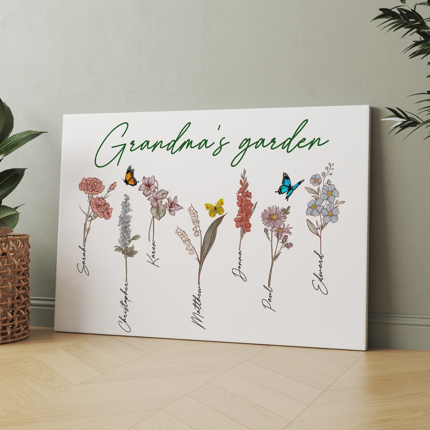 POC Personalised Birth flower Canvas