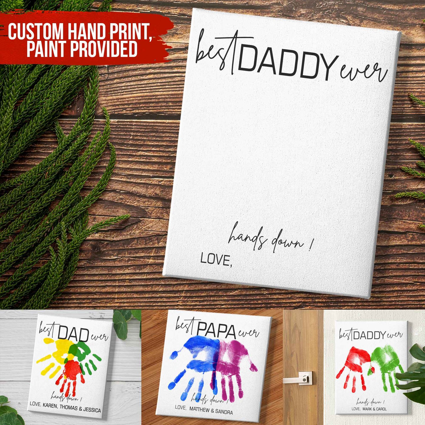 POC customized Best DAD ever handsdown canvas