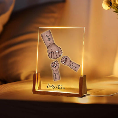 Personalize Fist Bump LED Light Acrylic Plaque