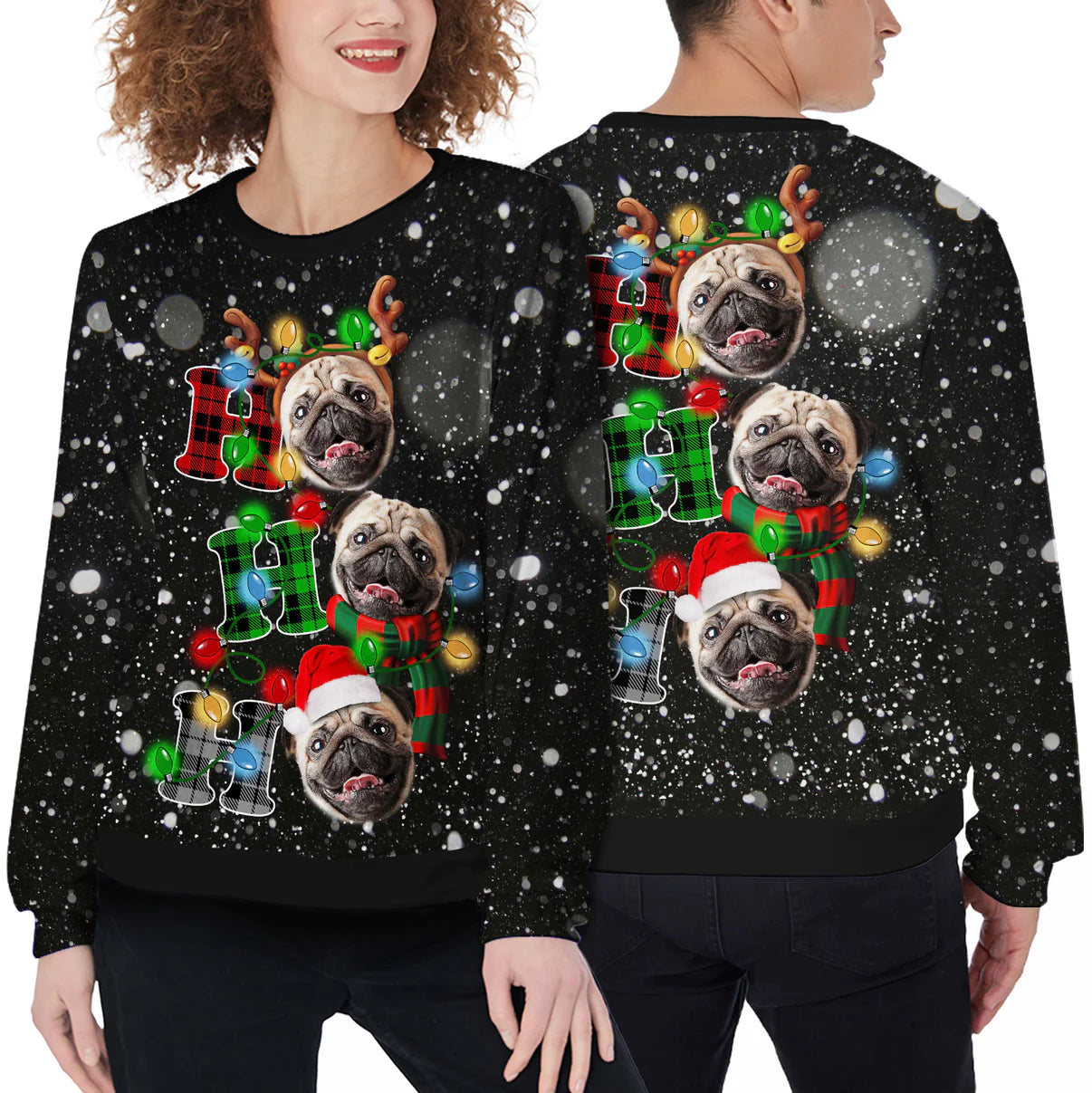 Custom Ugly Sweater - HO HO HO