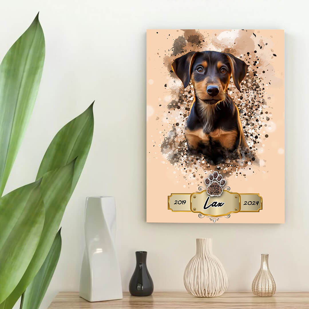 Pet Memorial Canvas With 'Scan & Play’ QR Code