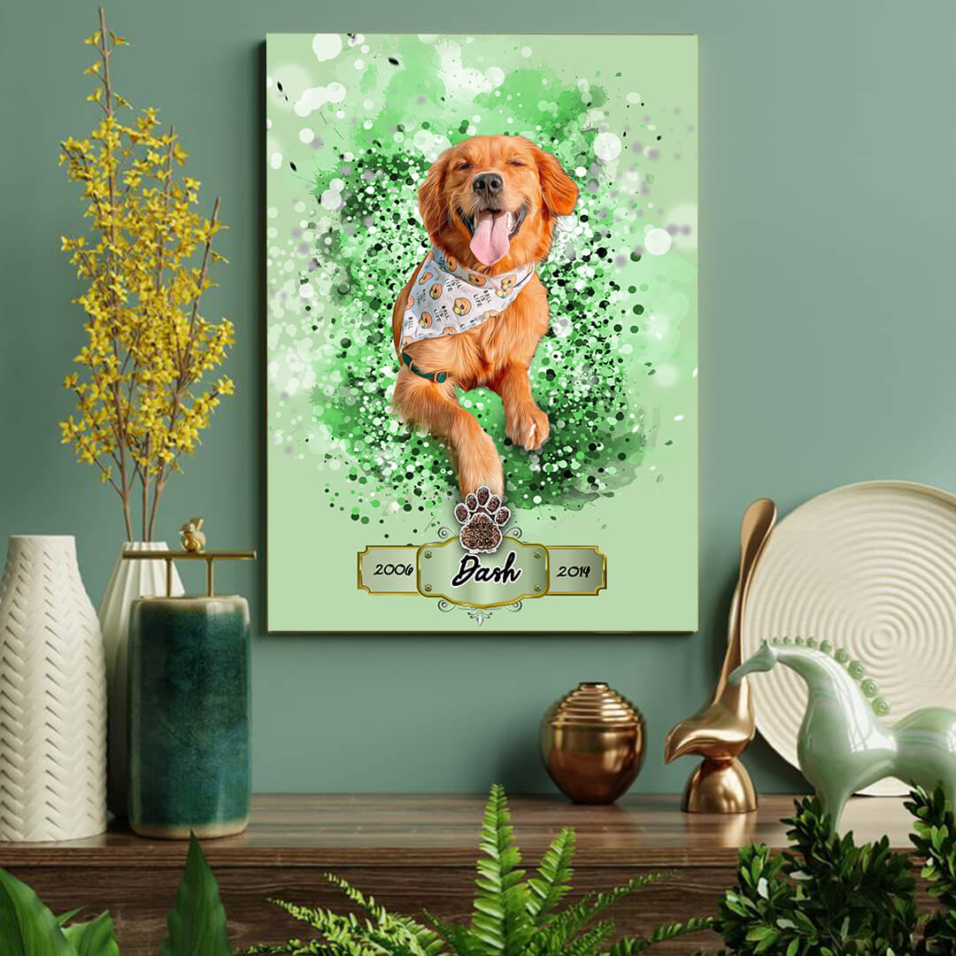 Pet Memorial Canvas With 'Scan & Play’ QR Code