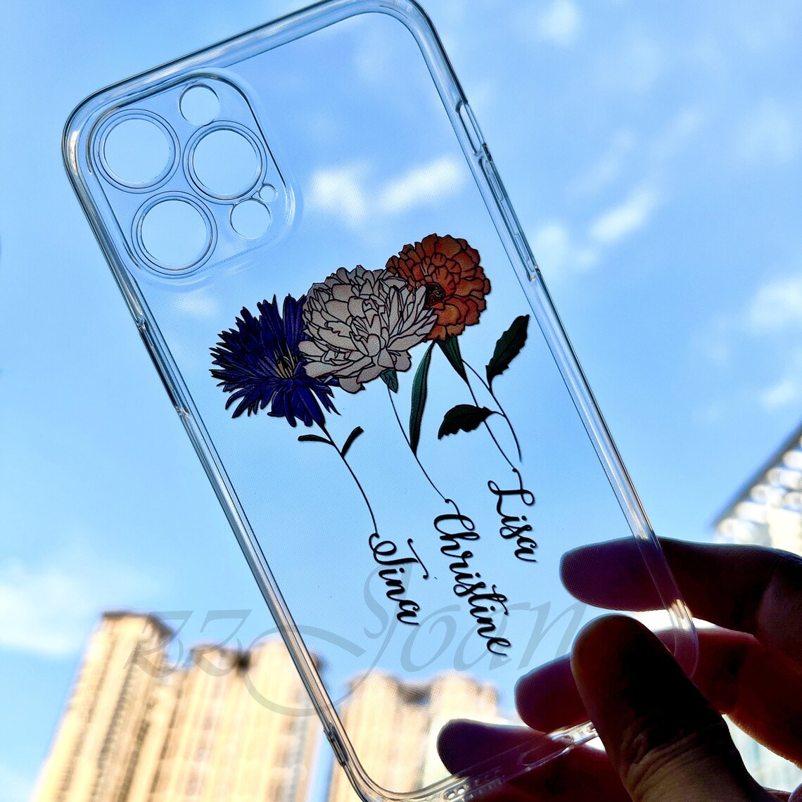 Personalized Birth Flower Phone Case