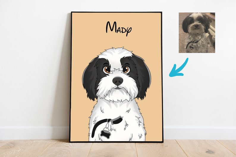 Custom Cartoon Style Pet Canvas