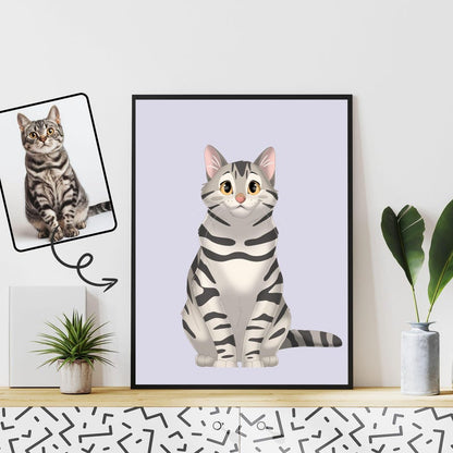 Custom Cartoon Style Pet Canvas