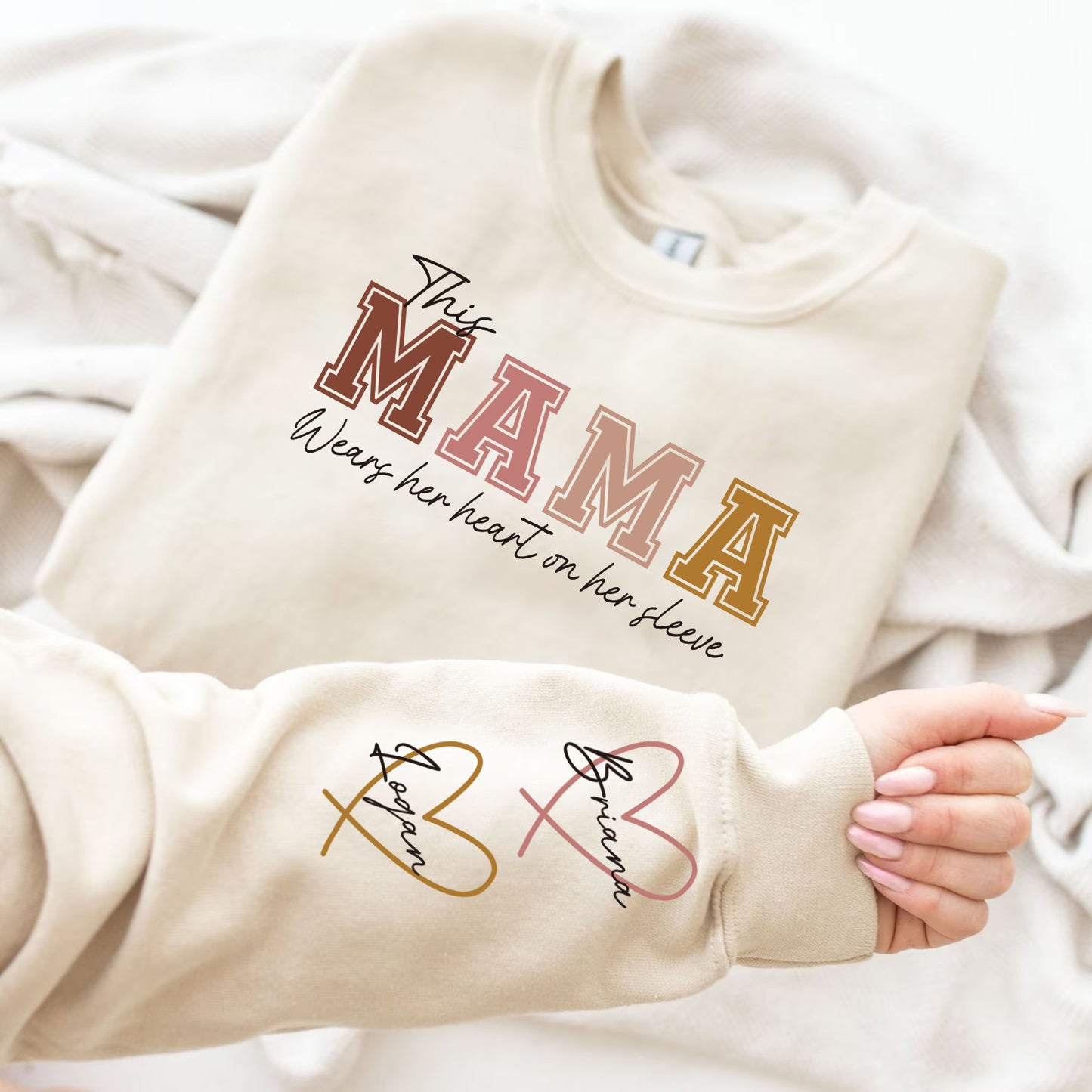 This MAMA Wears her Heart on her Sleeve Sweatshirt