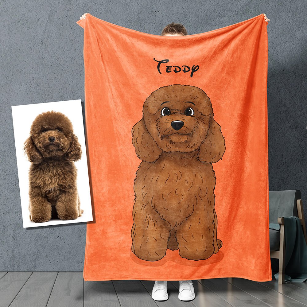 Orange hot sale dog blanket