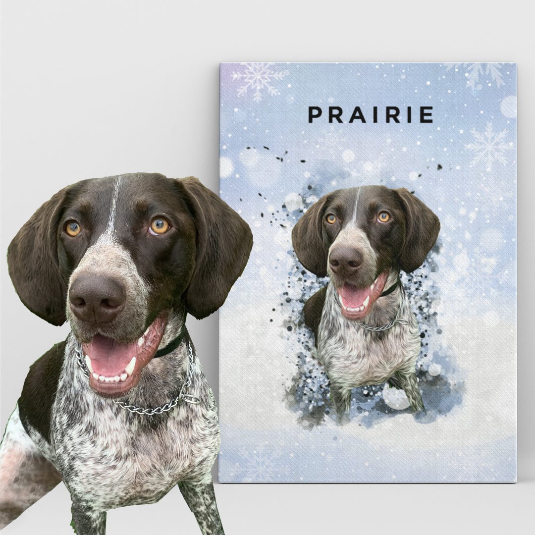 *Christmas Special* Personalized Pet Art - Canvas - WINTER FROST - Pet on Canvas