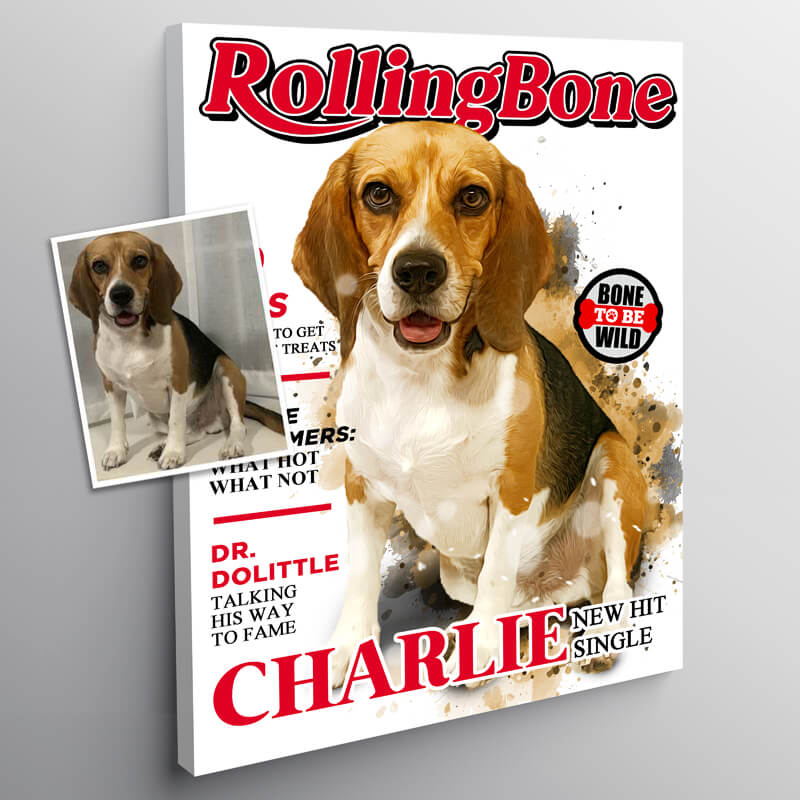 Custom Pet Magazine Cover - Pet on Canvas