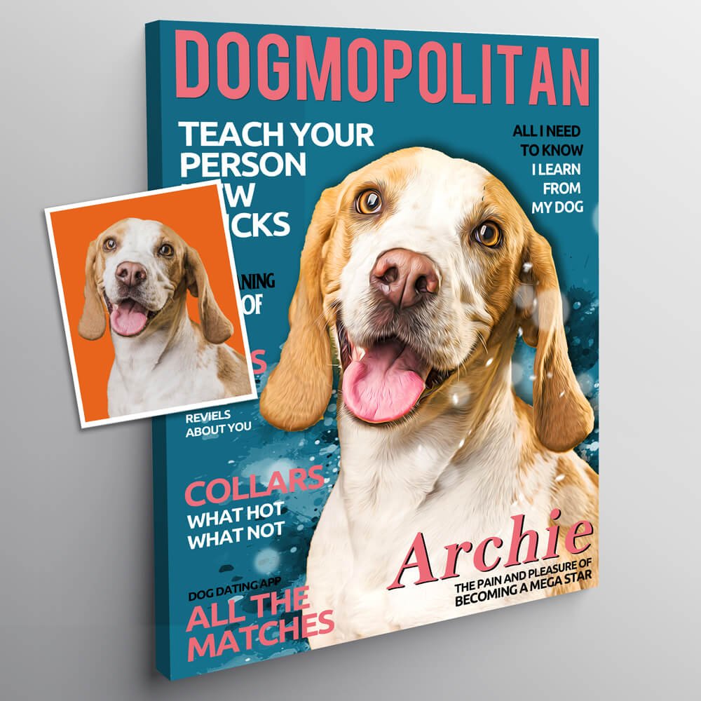 Custom Pet Magazine Cover - Pet on Canvas