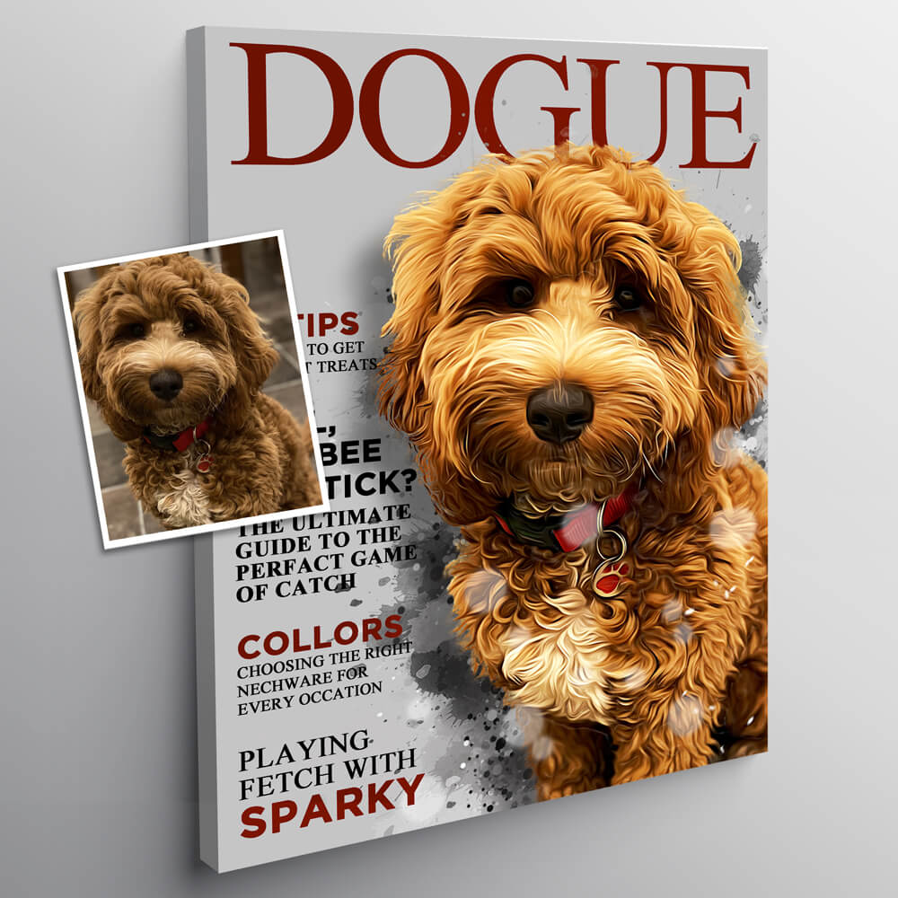 Custom Pet Magazine Cover - Pet on Canvas