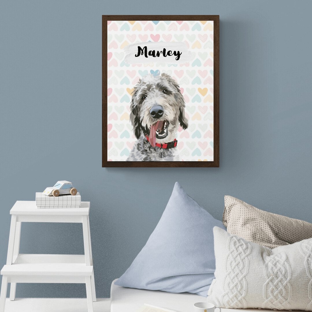 Illustrated Personalized Pet Portrait - Pet on Canvas