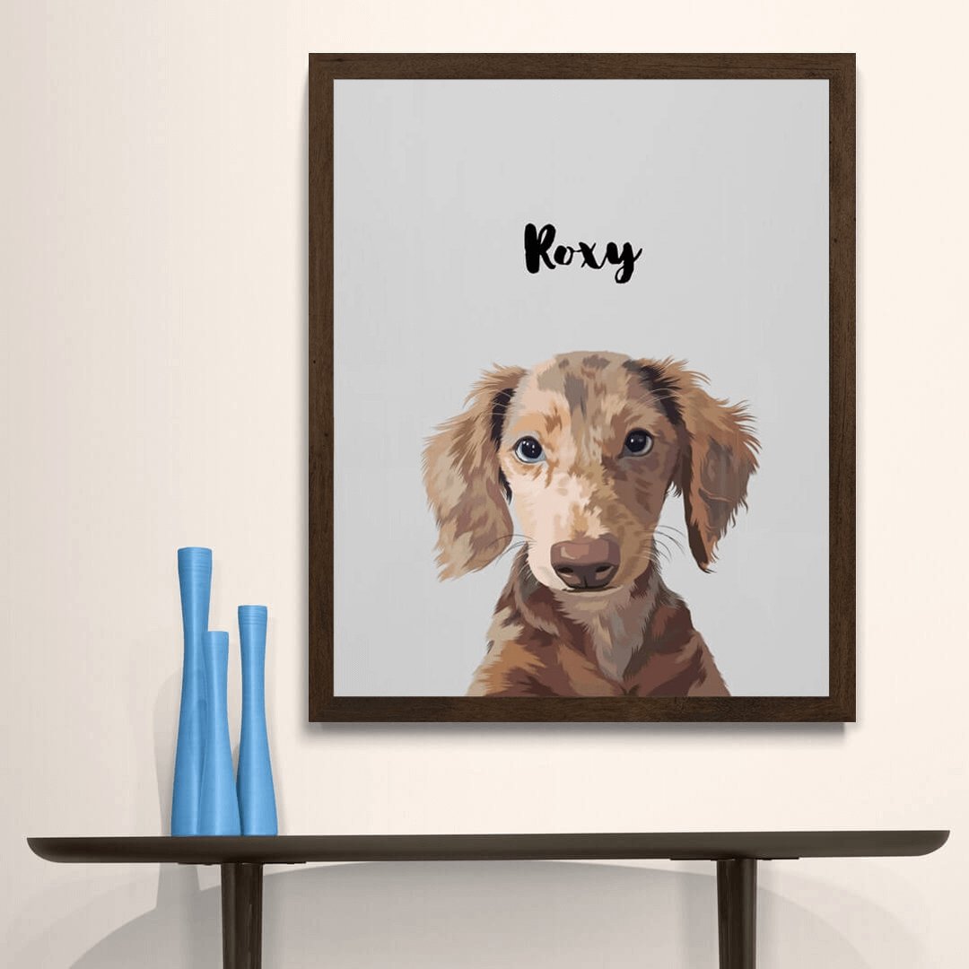 Illustrated Personalized Pet Portrait - Pet on Canvas