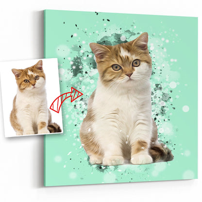 Personalized Cat Art - Pet on Canvas